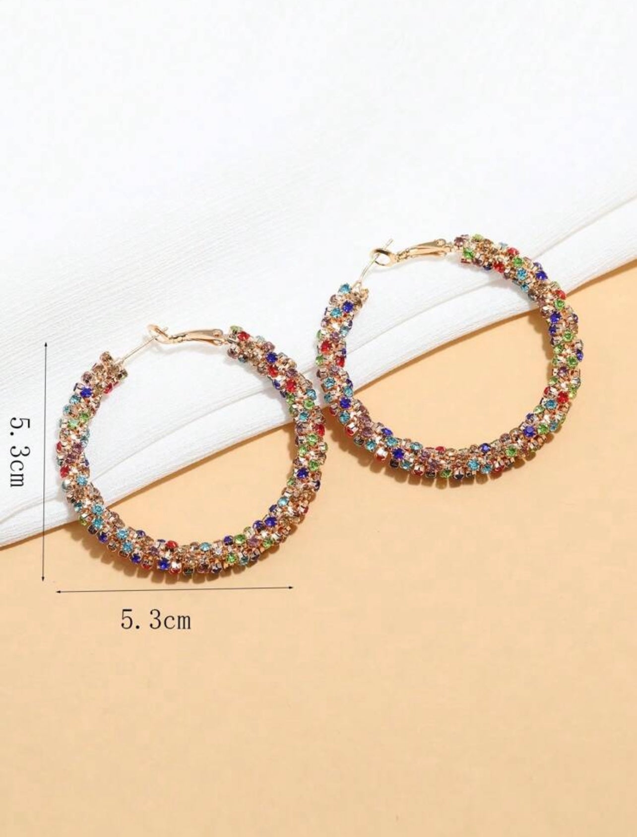 Pendientes anillos con rhinestone