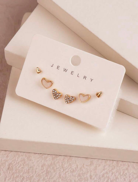 3 pendientes corazón